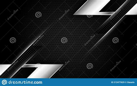 Abstract Black And Silver Wallpaper With Geometric Shapes Stock Vector