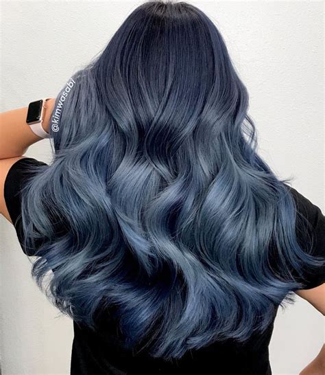 kim wasabi color using guytang mydentity smokey blue hair denim hair blue ombre hair
