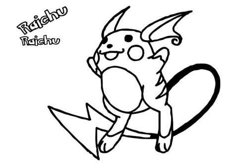 Raichu de Pokémon para colorear imprimir e dibujar ColoringOnly