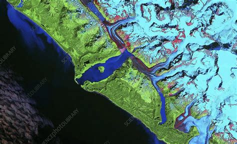 Lituya Bay Tsunami Damage Landsat Image Stock Image C
