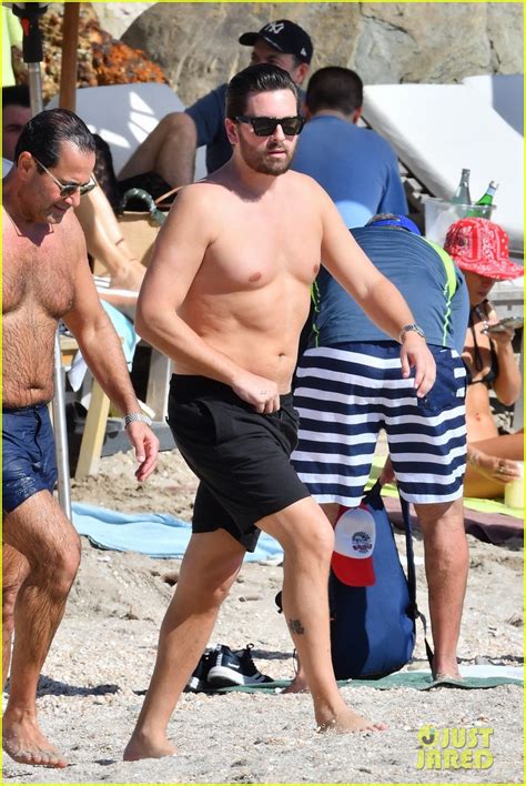 scott disick spotted going shirtless during a beach day in st barts photo 4681244 scott