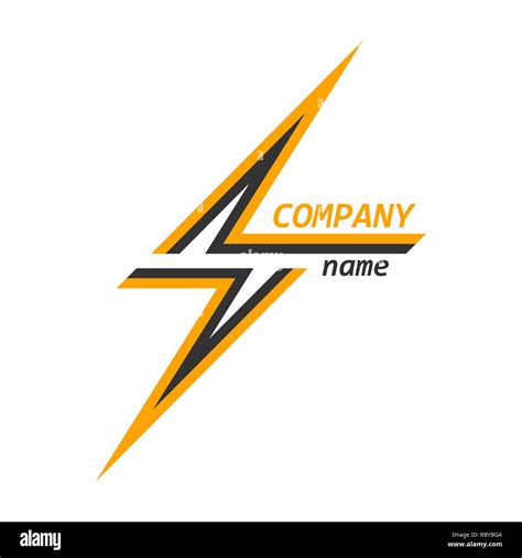 Lightning Icon As Company Logo In Flat Design Vector Illustration