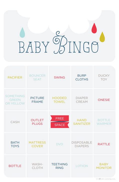 Cross out the boxes as each gift is opened. 29 Sets of Free Baby Shower Bingo Cards