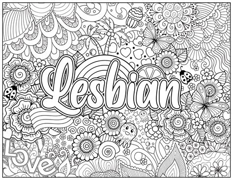 Lesbian Colouring Pride Coloring Printable Colouring Page Etsy UK