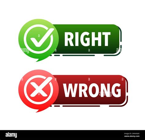 Right Wrong Label Sign Check Mark Icon Stock Vector Image And Art Alamy