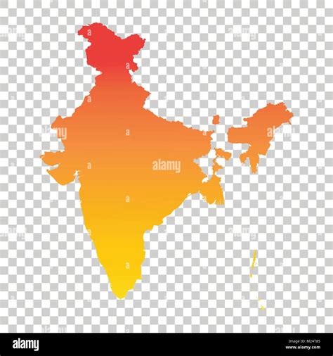 India Map Colorful Orange Vector Illustration Stock Vector Image And Art