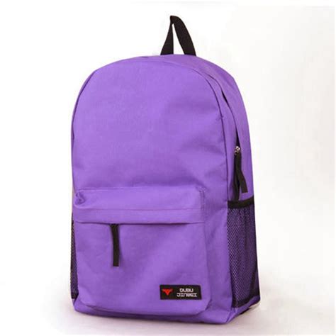 Women Men Canvas Plain Backpack Travel School Shoulder Bags Rucksack