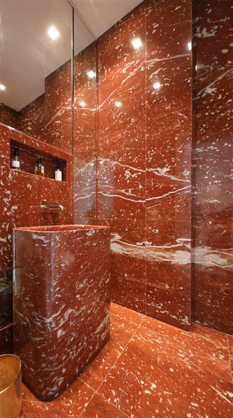 All In Red Marble Decor Bathroom Red Luxury Interior Design