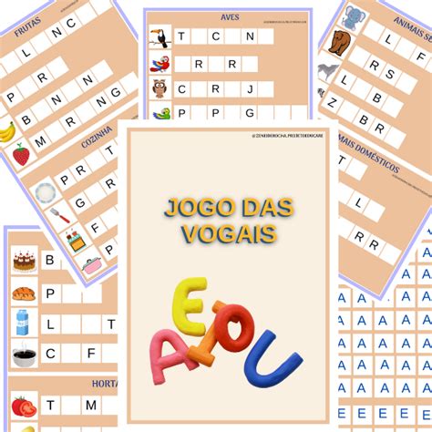 Jogo Das Vogais 14 CartÕes Com 56 Palavras Loja Projeto Educare