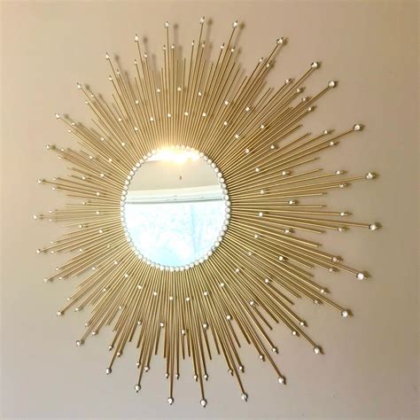 Large 31 Gold Glamorous Sunburst Mirror With Gems Starburst Etsy In