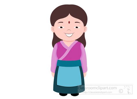 Culture Clipart Woman In Nepalee Costume Nepal Asia Clipart Illustration 6818 Classroom Clipart