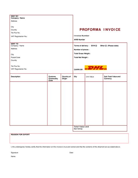 2021 Proforma Invoice Fillable Printable Pdf And Forms Handypdf