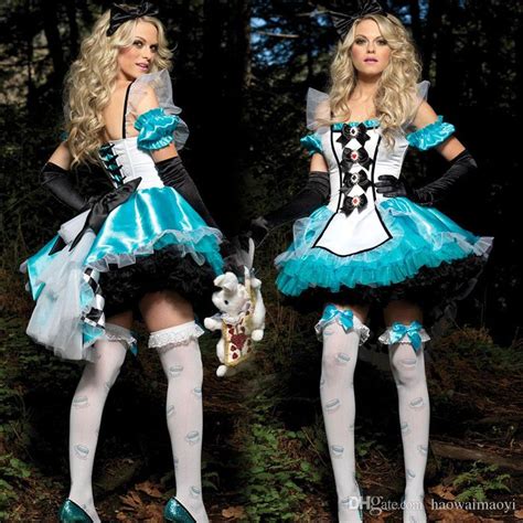 Fashion Alice Wonderland Costume 2015 Sexy Lingerie Dress Halloween Plus Size Cosplay Costumes