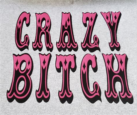 Camiseta Crazy Bitch Impresa En La Parte Delantera De La Etsy