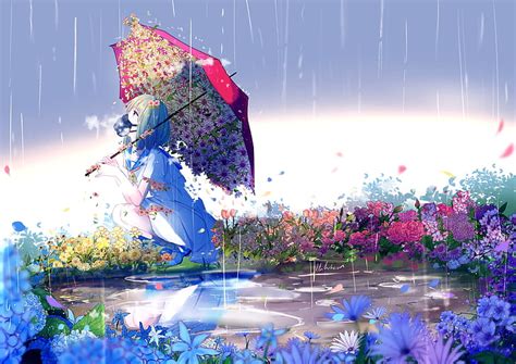 3840x1080px Free Download Hd Wallpaper Anime Girl Raining Gas
