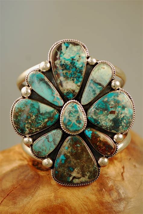 Killer Navajo Turquoise Cluster Bracelet By Will Denetdale Boho Jewelry