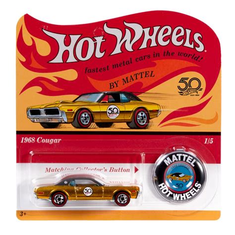 Hot Wheels 50th Anniversary Originals Collection Redline 1968 Cougar Gold