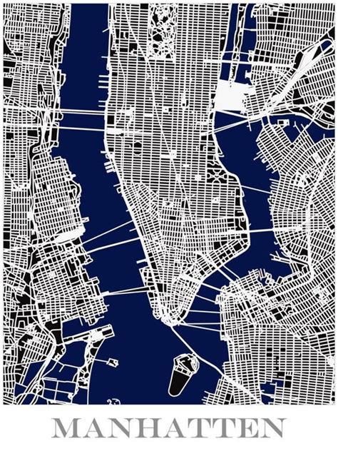 Map Print Of Manhattan Mapa De Manhattan Mapa De Ciudad Mapas