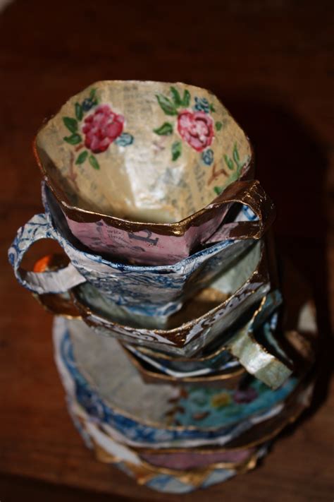 Paper Tea Cups Made From Tutorial Love Love Love Love