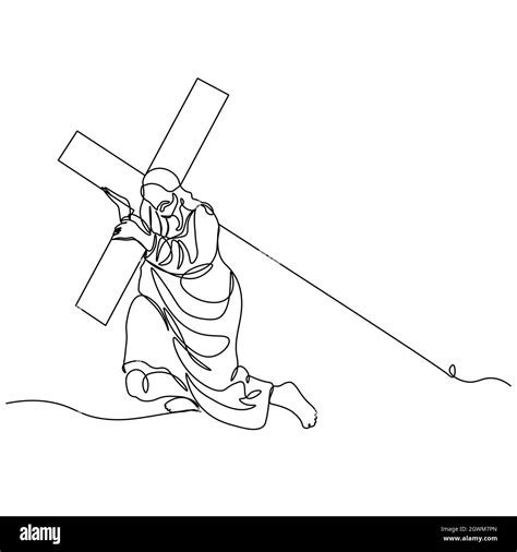 One Continuous Single Drawn Line Art Doodle Spirituality Cross