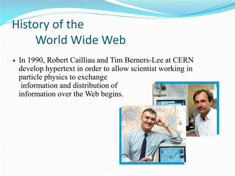 Ppt A History Of The Internet And The World Wide Web Powerpoint