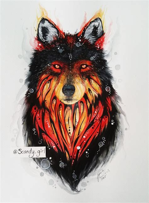 Fire Wolf Wolf Art Print Fire Wolf Art Wolf Art