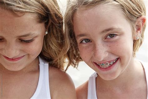 Twin Sisters At The Beach By Stocksy Contributor Dina Marie Giangregorio Stocksy
