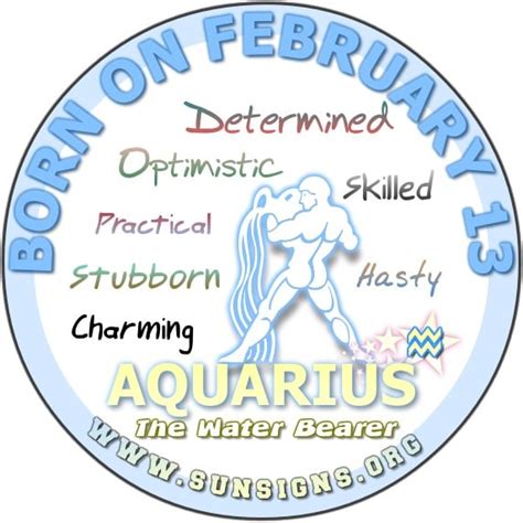 February 13 Aquarius Birthday Horoscope Personality