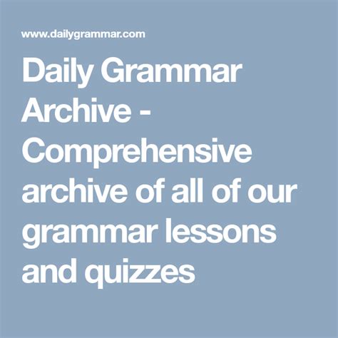 Daily Grammar Archive Comprehensive Archive Of All Of Our Grammar