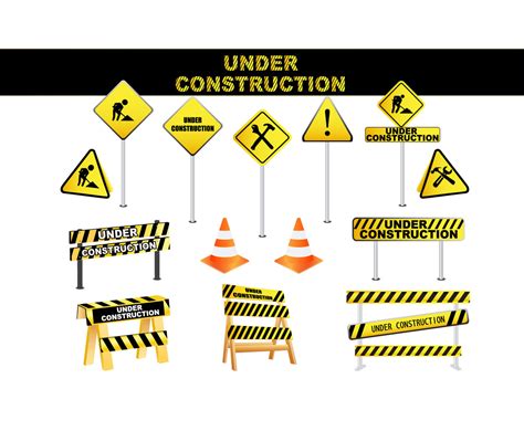 Under Construction Signs Element Vector Art And Graphics