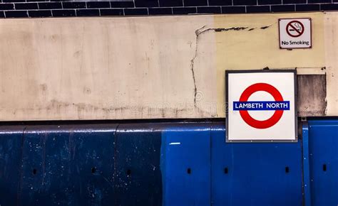 Sign Of The London Underground Lambeth North Station Fixed On The Wall Another Sign Of No