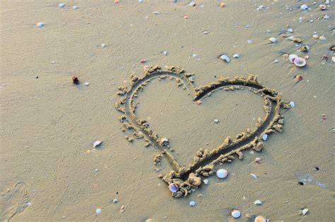 Heart Drawn In Sand On Beach Free Stock Photo Public Domain Pictures