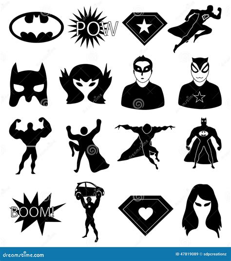 Set Of Superhero Icons Royalty Free Stock Photo