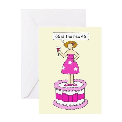 66th Birthday Humor For Her Greeting Card 66th Birthday Humor For Her