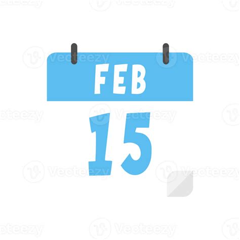 February 15th Calendar Icon On Transparent Background 28079752 Png