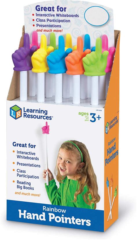 15 Rainbow Hand Pointers Assorted Colors From Learning Resources