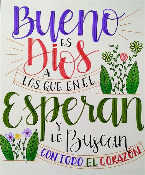 Lettering Bueno Es Dios Frases Cristianas Inspiradoras Frases