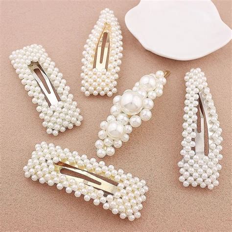 Simulated Pearl Hair Pin Barrette For Women Korean Jewelry Girl Headwear Gold Color Clip