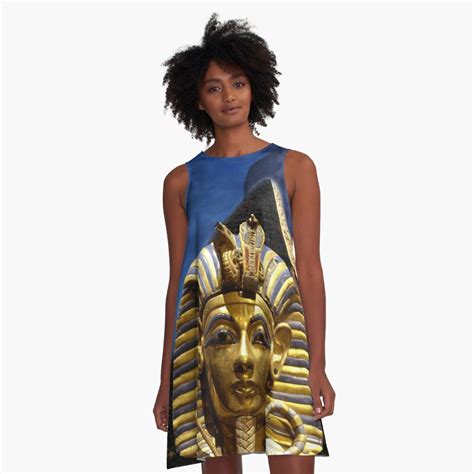 King Tut And Pyramid A Line Dress By Erikakaisersot Redbubble