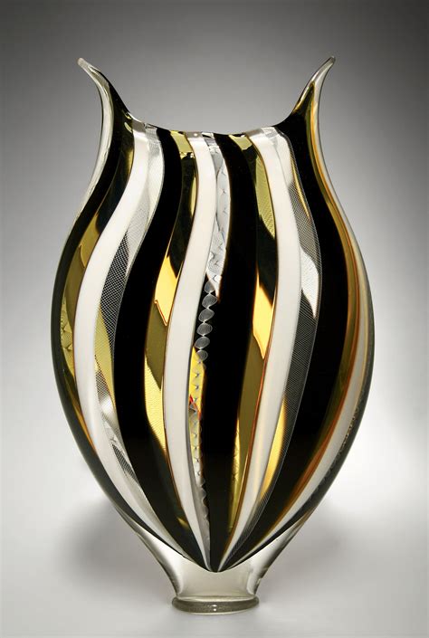 Black And White Foglio By David Patchen Art Glass Vessel Artful Home