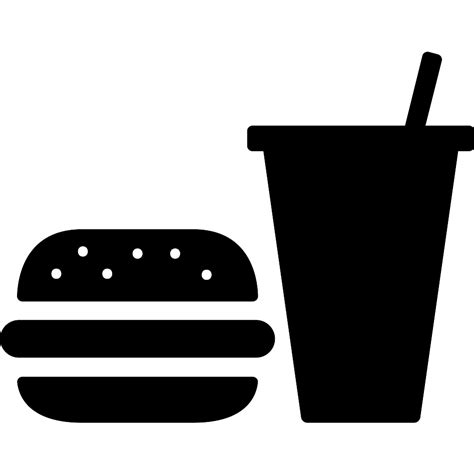 Food and drink icon stock illustrations. Burger and soda - Free food icons