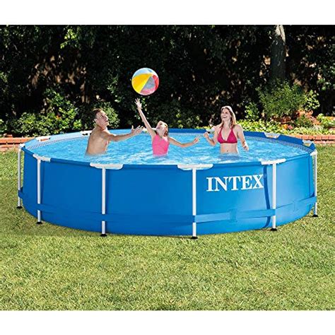 Intex 12 Foot X 30 Inches Metal Frame 1718 Gallon Capacity Above Ground