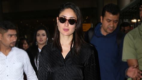 Kareena Kapoor Khan Returns To Mumba In A Black Satin Pyjama Set