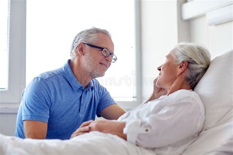 Senior Couple Meeting At Hospital Ward Stock Photo Image Of Love