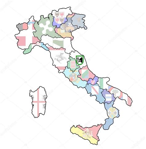 Map Of Italy With Marche Region Stock Photo By ©michal812 21175637