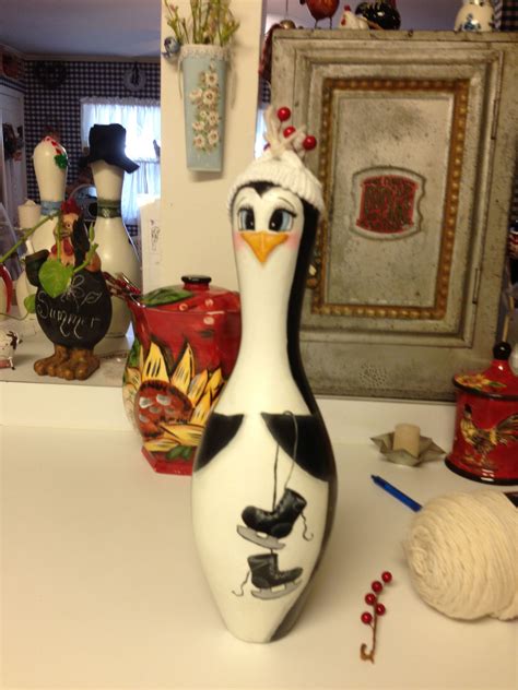 Bowling pin penguin | Bowling pin crafts, Bowling pin art, Bowling pins