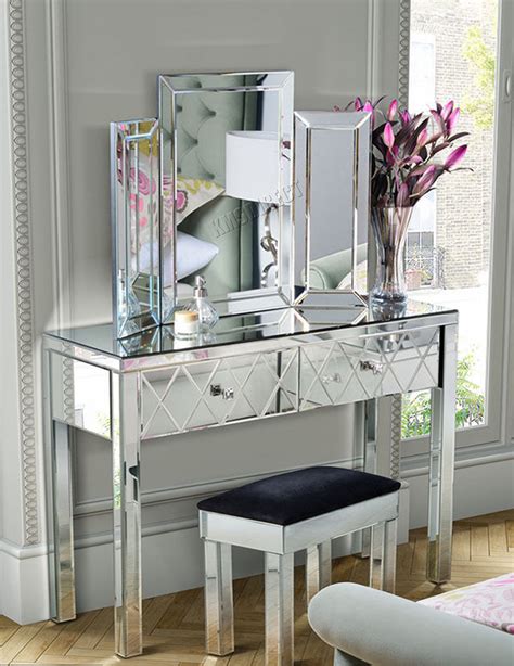 Westwood Mirrored Furniture Glass Dressing Table With Drawer Console Bedroom Ebay