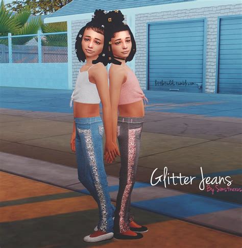 Early Release Patreon Glitter Jeans For Children By Sims4nexus More