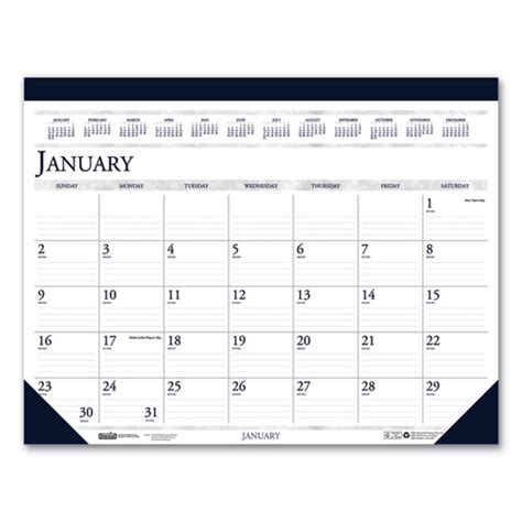 Recycled Two Color Monthly Desk Pad Calendar 22 X 17 2021 Office