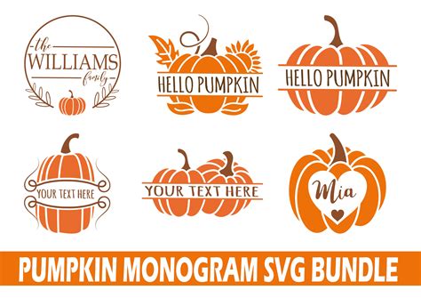 Pumpkin Monogram Svg Bundle 099 Cent Svg Files Life